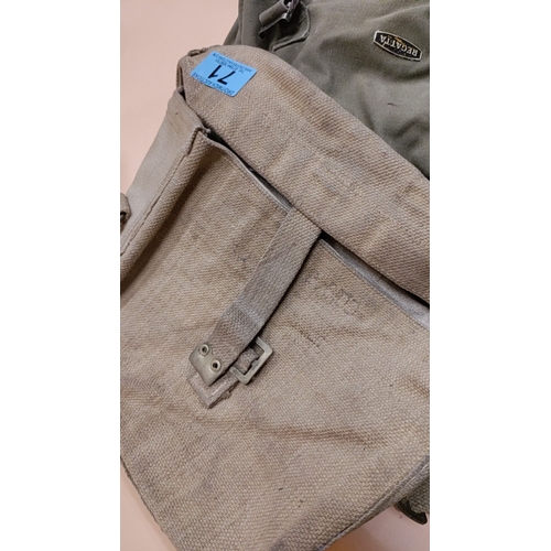 71 - Two canvas military bags