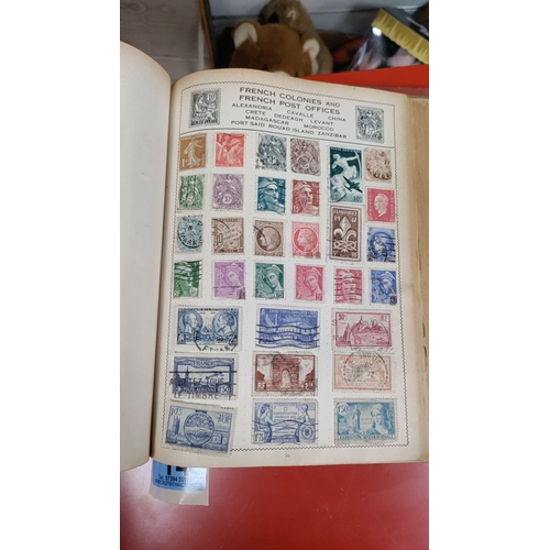 14 - The Movaleaf illustrated stamp album with stamps from China and Great Britain to inc a Penny red sta... 