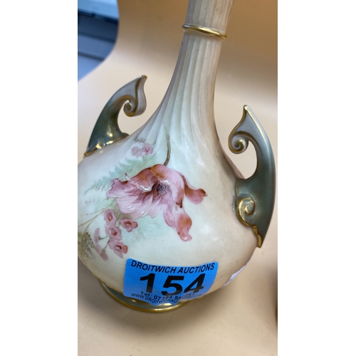 154 - Royal Worcester blush ivory vase, 24cm high.