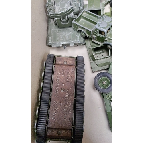 294 - Job lot of vintage dinky military vehicles including tanks