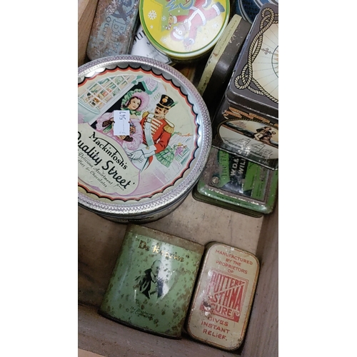 299 - Job lot of vintage tins including oxo, john blue, golden Virginia and more