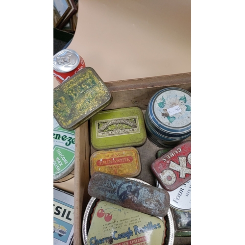 299 - Job lot of vintage tins including oxo, john blue, golden Virginia and more