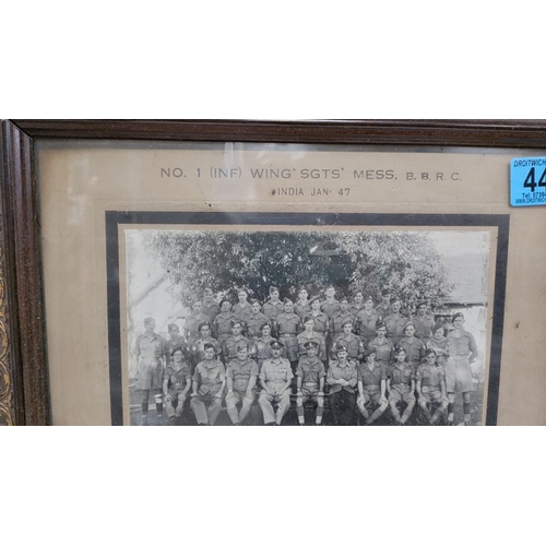 442 - British Indian Soldiers Military photograph framed of No 1 Infantry