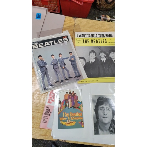 445 - Collection of Beatles  ephemera, photos  and magazines