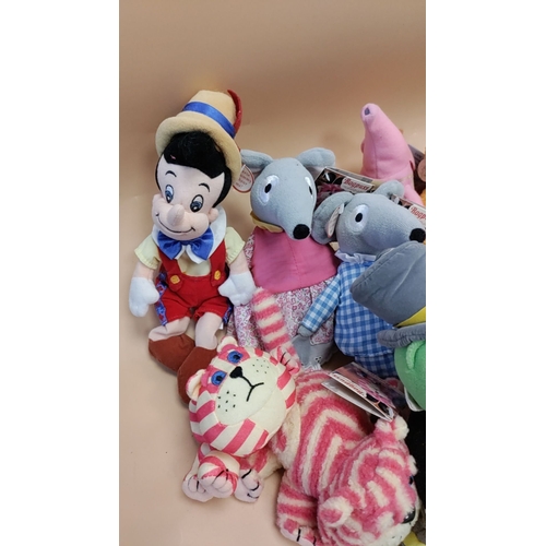 450 - Collection of vintage rare plush toys to include Magic Roundabout, Bagpuss, Clangers, Film and TV ch... 