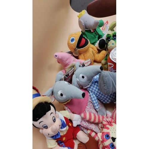 450 - Collection of vintage rare plush toys to include Magic Roundabout, Bagpuss, Clangers, Film and TV ch... 