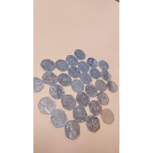 466 - Tub of collectable 50p coins Approx £15 in total