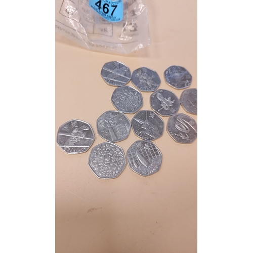 467 - Collectible 50p coins approx £6 value