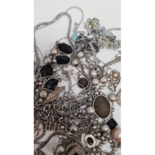 477 - Large collection of white metal jewellery