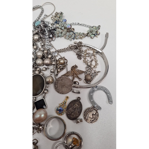 477 - Large collection of white metal jewellery