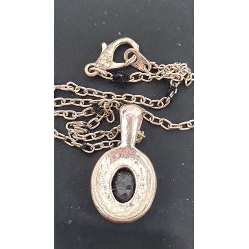 481 - Black stone in a pendant on a 46cm chain