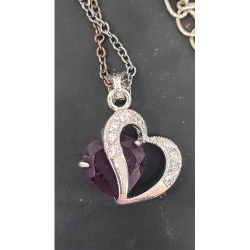 485 - 925 silver 48cm chain with amethyst pendant