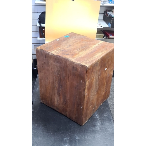 498 - Wooden cube ideal as stool or a side table