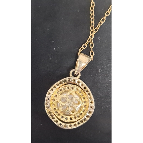 502 - 925 silver gold plated 36cm chain and pendant