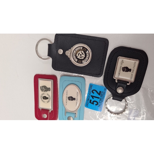 512 - 4 Northern Soul key ring fobs new