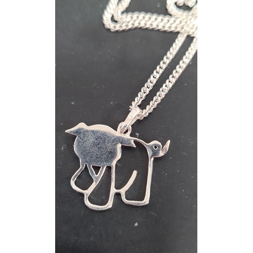 514 - 925 silver 60cm necklace with pig pendant