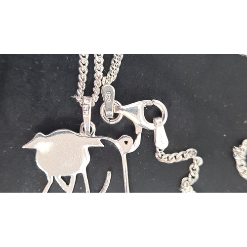 514 - 925 silver 60cm necklace with pig pendant