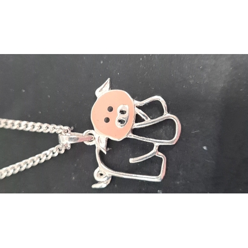 514 - 925 silver 60cm necklace with pig pendant