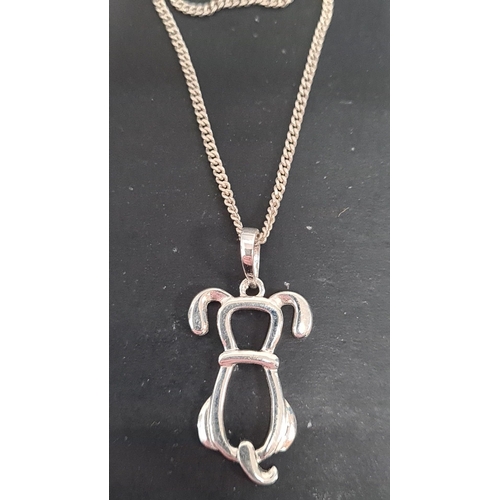 519 - 925 silver 46cm necklace with pendant