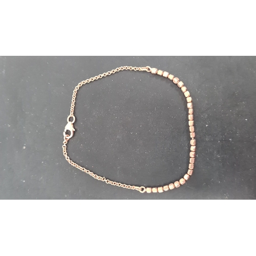 574 - 925 Silver bracelet copper toned. 19cm