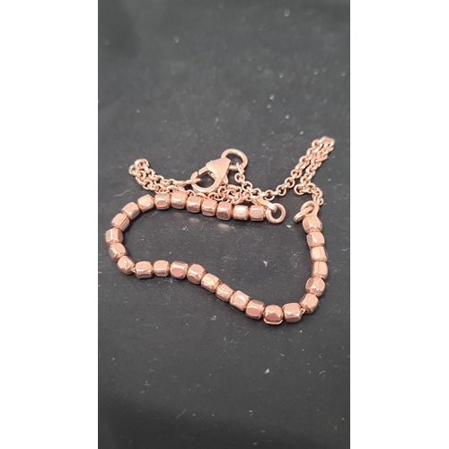 574 - 925 Silver bracelet copper toned. 19cm