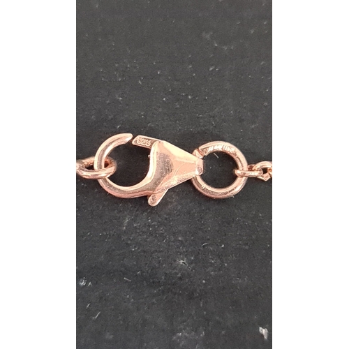 574 - 925 Silver bracelet copper toned. 19cm