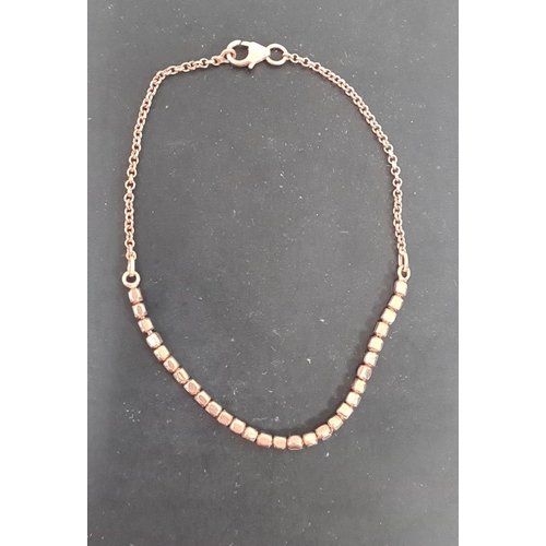 574 - 925 Silver bracelet copper toned. 19cm