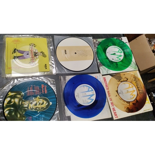 541 - Collection of 45s picture disc and coloured vinyl singles, Mixed condition