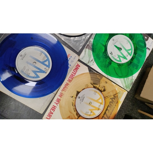 541 - Collection of 45s picture disc and coloured vinyl singles, Mixed condition