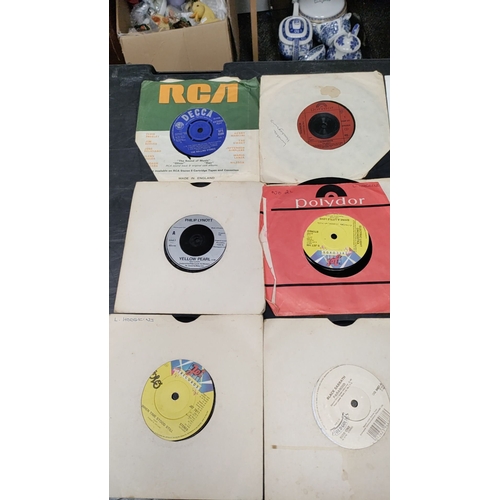 543 - Collection of 45s mainly rock vinyl singles, including Rolling Stones,  ACDC etc Mixed condition