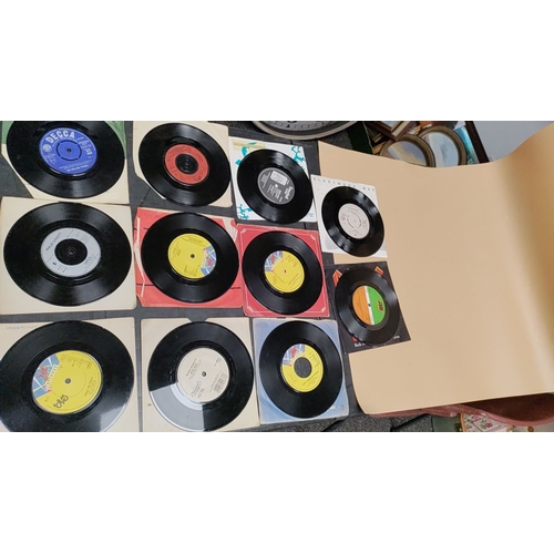 543 - Collection of 45s mainly rock vinyl singles, including Rolling Stones,  ACDC etc Mixed condition