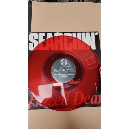 551 - 12 inch red coloured vinyl record Hazel Dean Searchin