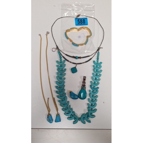 588 - Job lot of jewellery to include turquoise items