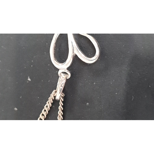 619 - 925 Silver chain and bunny pendant. 40cm