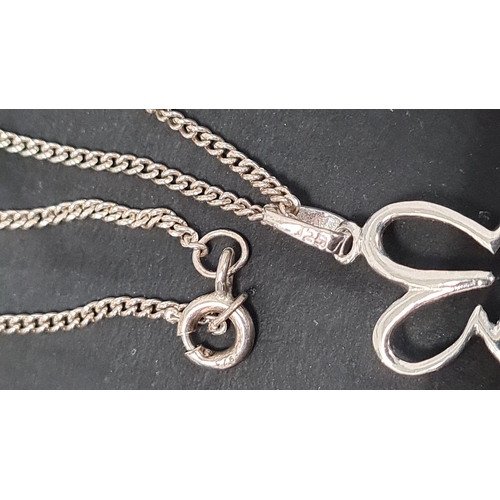 619 - 925 Silver chain and bunny pendant. 40cm