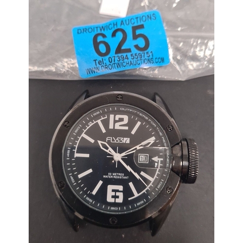 625 - Mens FLY53 watchface. 53 metres water resistant, stainless steel.