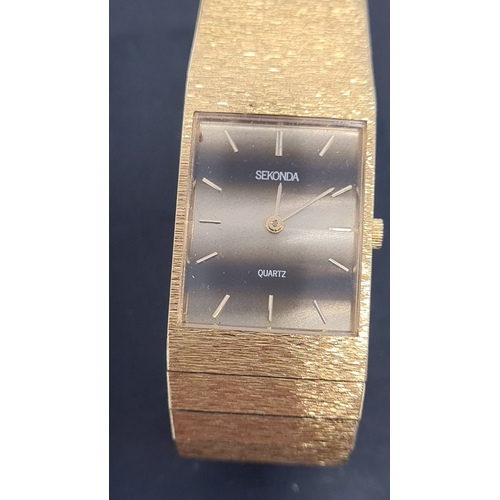 626 - Yellow metal Sekonda quartz ladies/unisex watch