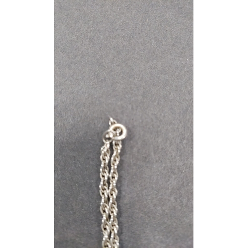 645 - Sterling silver rope chain 56cm long