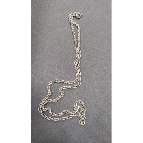 645 - Sterling silver rope chain 56cm long