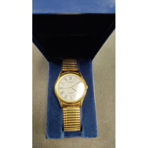 647 - Sekonda gents watch in box gold tone