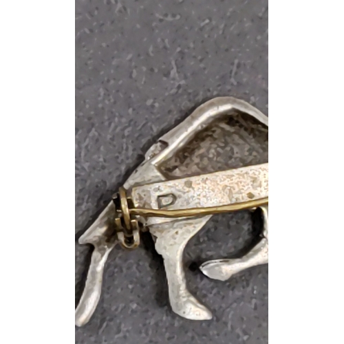 655 - Silver vintage camel brooch