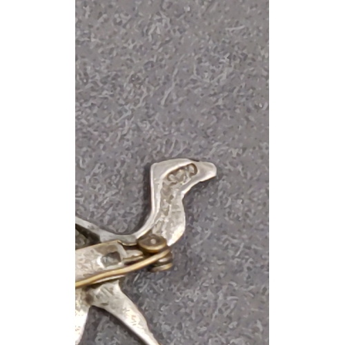 655 - Silver vintage camel brooch