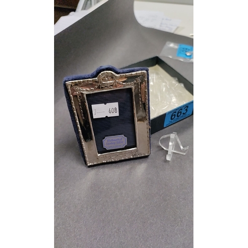 663 - New in box hallmarked silver picture frame 6cm x 8cm