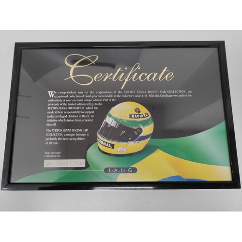 53 - Ayrton Senna Racing Cars Collection 16 total 1:43 scale cars and certificate Minichamps LANG