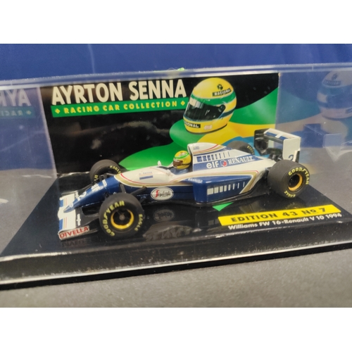 53 - Ayrton Senna Racing Cars Collection 16 total 1:43 scale cars and certificate Minichamps LANG