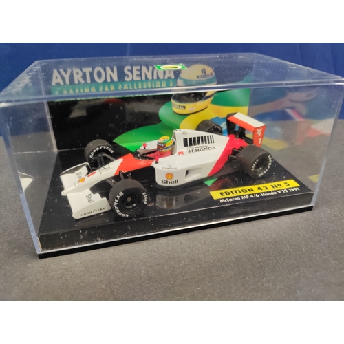 53 - Ayrton Senna Racing Cars Collection 16 total 1:43 scale cars and certificate Minichamps LANG