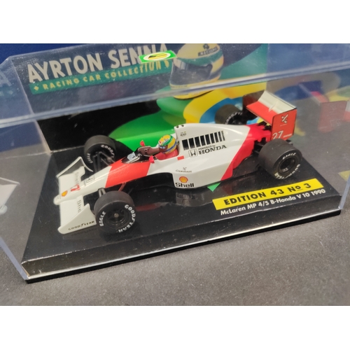 53 - Ayrton Senna Racing Cars Collection 16 total 1:43 scale cars and certificate Minichamps LANG