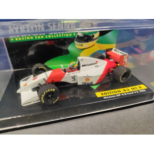 53 - Ayrton Senna Racing Cars Collection 16 total 1:43 scale cars and certificate Minichamps LANG