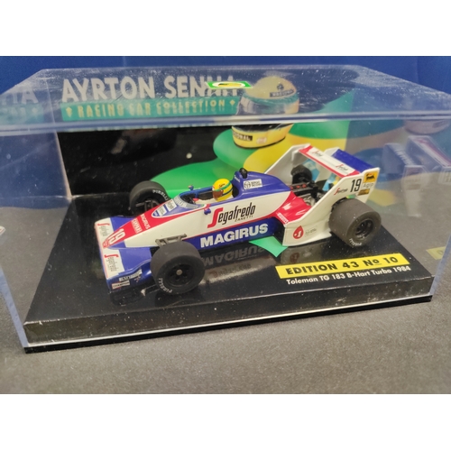 53 - Ayrton Senna Racing Cars Collection 16 total 1:43 scale cars and certificate Minichamps LANG