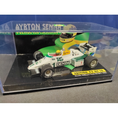 53 - Ayrton Senna Racing Cars Collection 16 total 1:43 scale cars and certificate Minichamps LANG